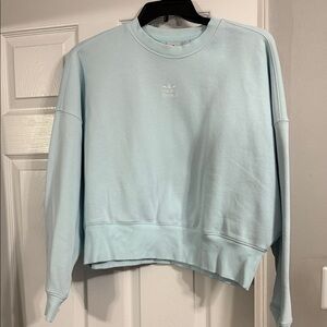 Adidas Women's Light Blue Crew Neck Sweater